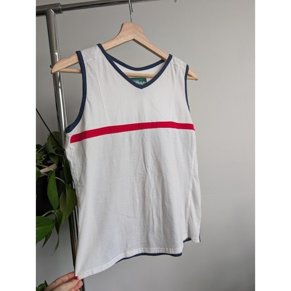 SOLDvintage Y2K 90s sportswear tennis shirt M 100% cotton sleeveless unisex red